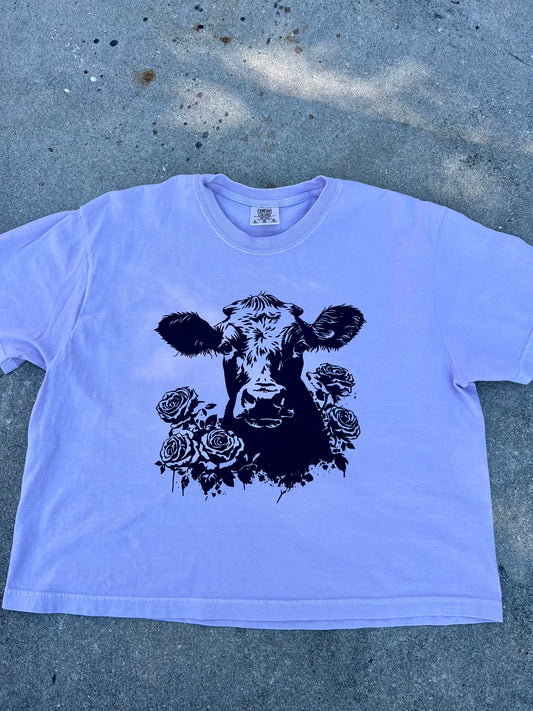 Floral Cow Tee